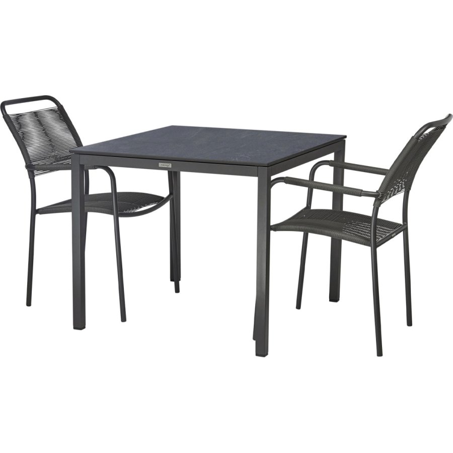 Mandalay Havem�bels�t m. Pure Bord 82 cm og 2 Verona Stole, Antracit