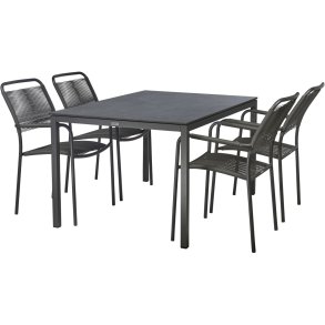 Mandalay Havem�bels�t m. Pure Bord 132 cm og 4 Verona Stole, Antracit