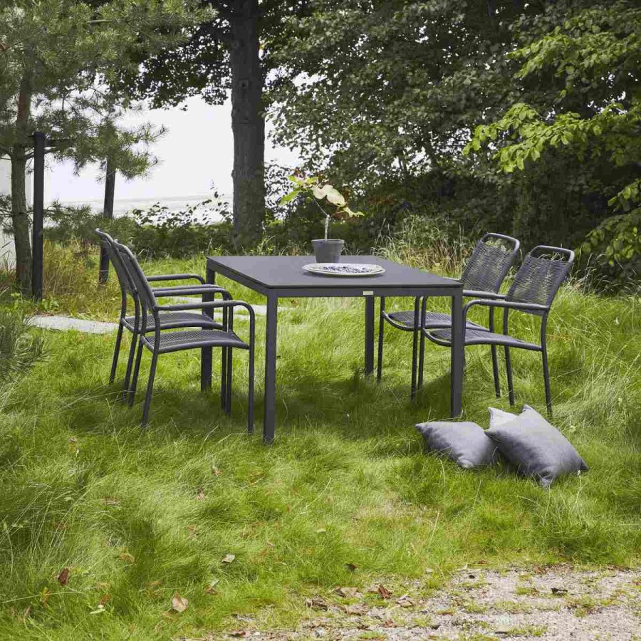 Mandalay Havem�bels�t m. Pure Bord 132 cm og 4 Verona Stole, Antracit