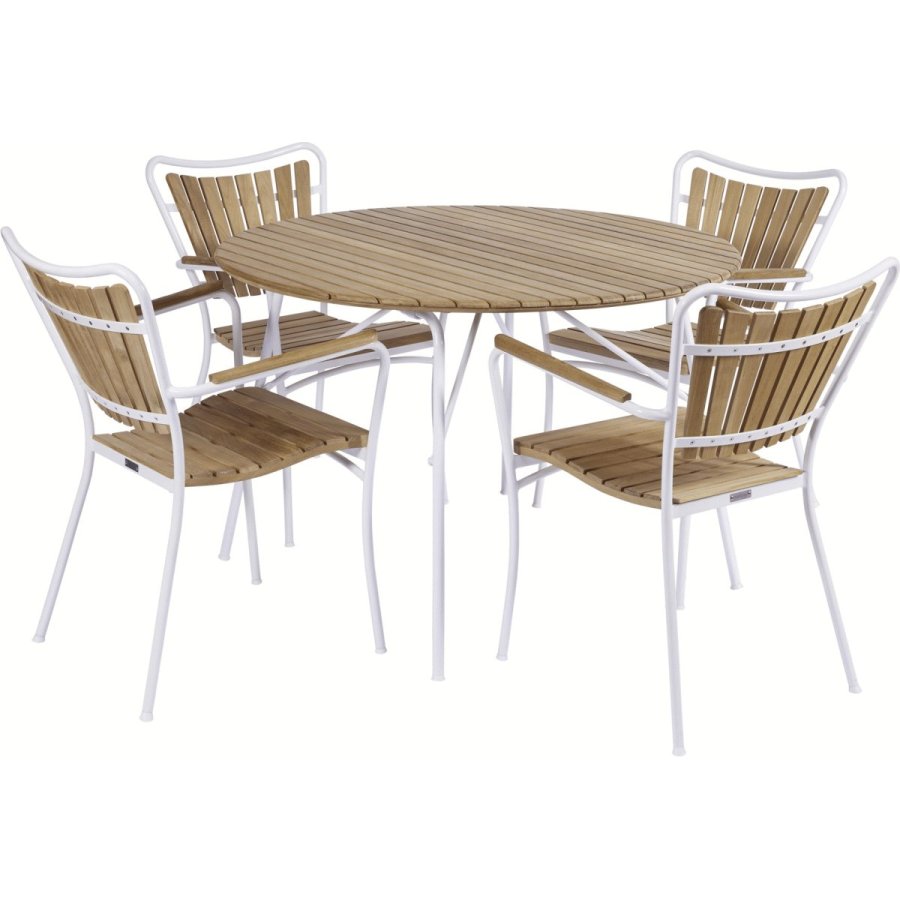 Mandalay Havem�bels�t m. Magnolia Bord 110 cm og 4 Marguerit Stole, Hvid