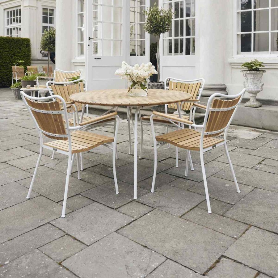 Mandalay Havem�bels�t m. Magnolia Bord 110 cm og 4 Marguerit Stole, Hvid