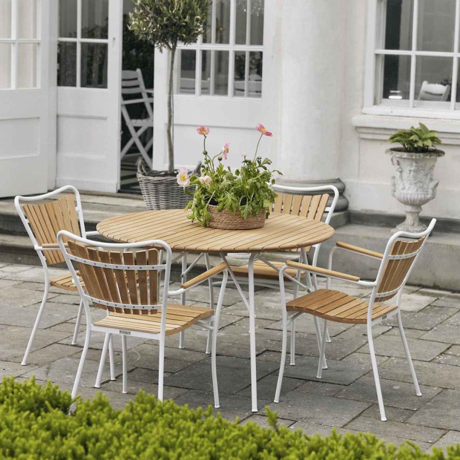 Mandalay Havem�bels�t m. Magnolia Bord 110 cm og 4 Marguerit Stole, Hvid