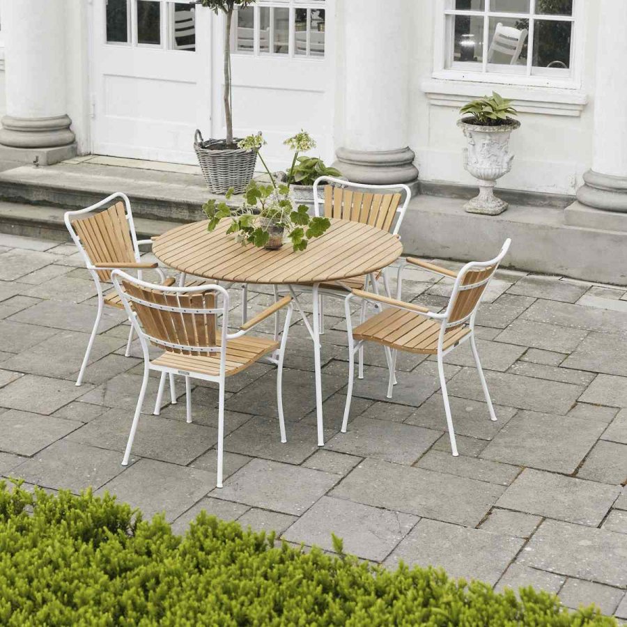 Mandalay Havem�bels�t m. Magnolia Bord 110 cm og 4 Marguerit Stole, Hvid