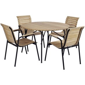 Mandalay Havembelst m. Magnolia Bord 110 cm og 4 Bellevue Stole, Antracit