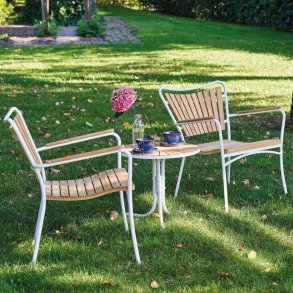 Mandalay Marguerit Loungesæt Ø50 cm m. 2 Stole, Hvid