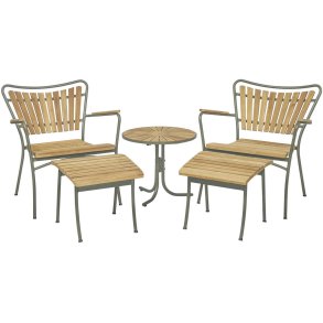 Mandalay Marguerit Loungeset �50 cm met 2 Stoelen en 2 Krukjes, Olijfgroen