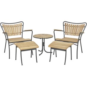 Mandalay Marguerit Loungeset �50 cm met 2 Stoelen en 2 Krukjes, Antraciet