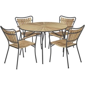 Mandalay Marguerit Tuinmeubelset met 4 Stoelen �120 cm, Antraciet