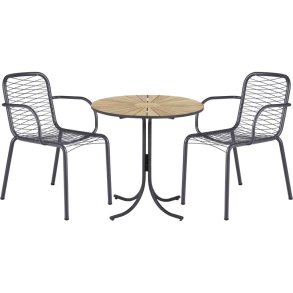 Mandalay Marguerit Cafest m. 2 Ivy Wire Stole 70 cm, Antracit