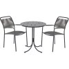 Mandalay Pure Café-Set mit 2 Verona-Stühlen mit Sunloom-Armlehne 67 cm, Anthrazit