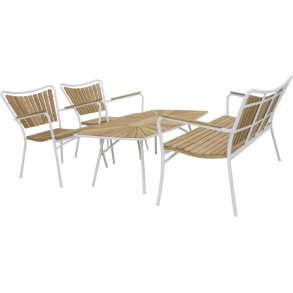 Mandalay Marguerit Lounges�t m. 2 Stole og 1 Sofa 130 cm, Hvid