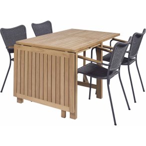 Mandalay Cambridge Havemblest Klapbord m. 4 Marguerit String Stole, Antracit