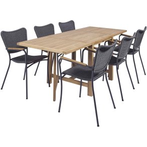 Mandalay Cambridge Havemblest Klapbord m. 6 Marguerit String Stole, Antracit