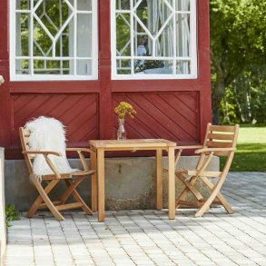 Mandalay Cambridge Cafesæt m. 2 Dian Foldestole 90 cm, Teak