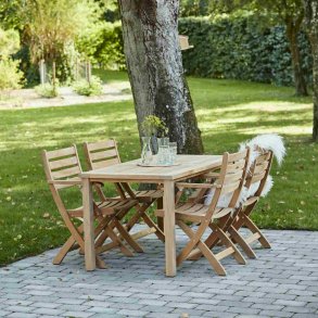 Mandalay Cambridge Havemøbelsæt m. 4 Dian Foldestole 140 cm, Teak
