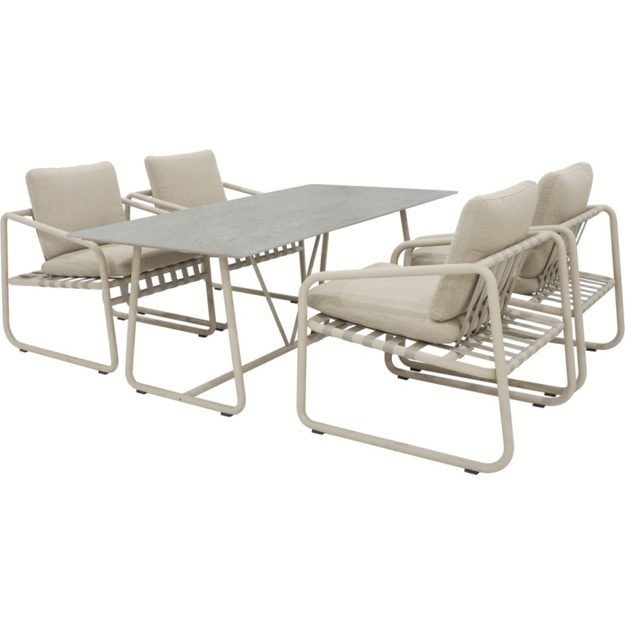 Mandalay Lucca Havem�bels�t m. 4 Stole 180 cm, Taupe