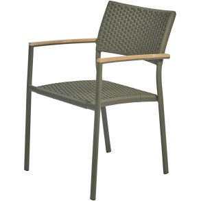 Mandalay Siena Havestol m. Teak Armln, Olivengrn