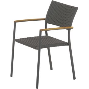 Mandalay Siena Havestol m. Teak Arml�n, Antracit