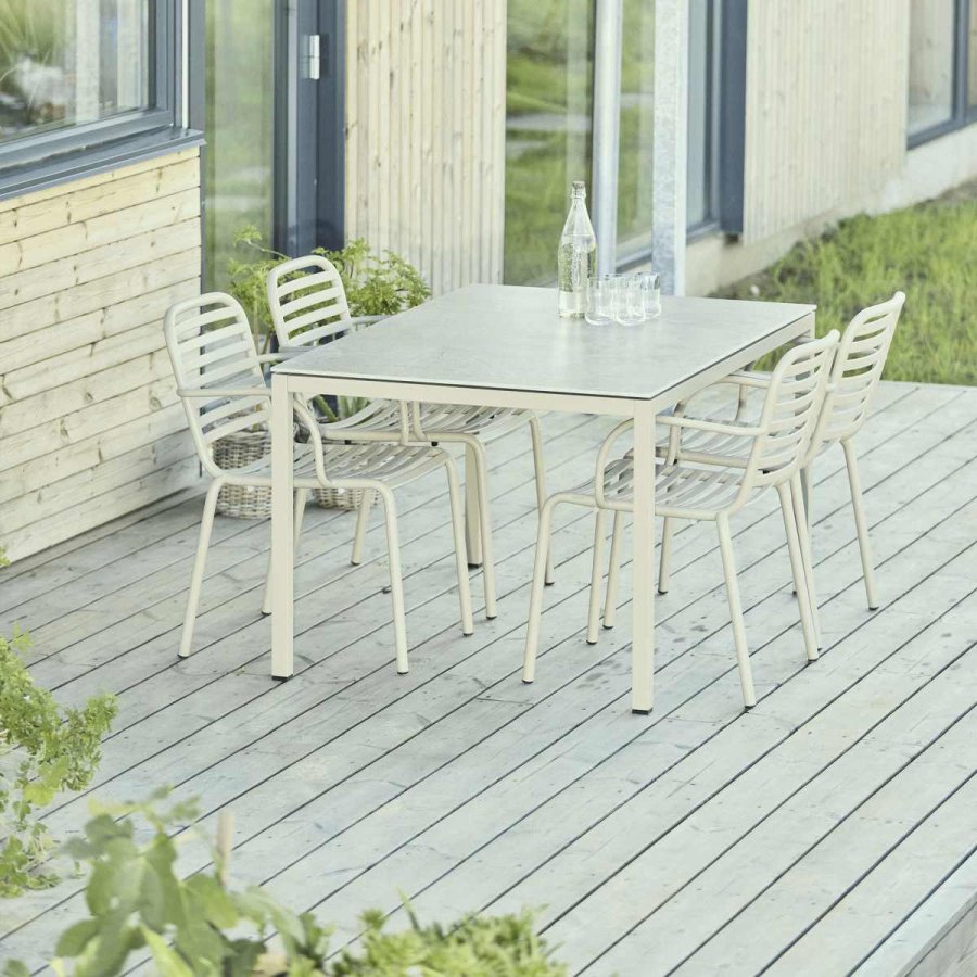 Mandalay Havem�bels�t m. Terra Bord 132 cm og 4 Ivy Pipe Stole, Taupe