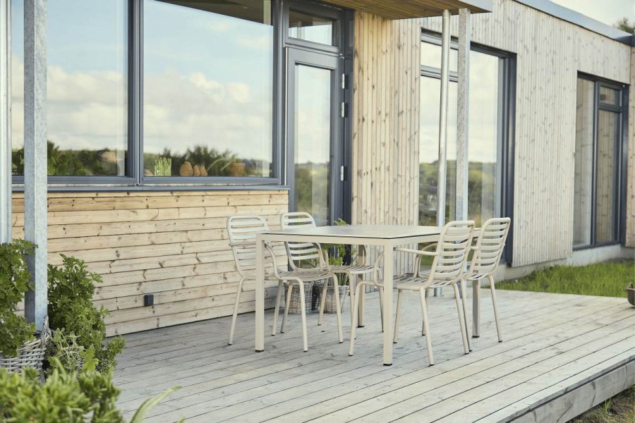 Mandalay Havem�bels�t m. Terra Bord 132 cm og 4 Ivy Pipe Stole, Taupe