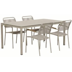 Mandalay Havem�bels�t m. Terra Bord 132 cm og 4 Verona Stole, Taupe