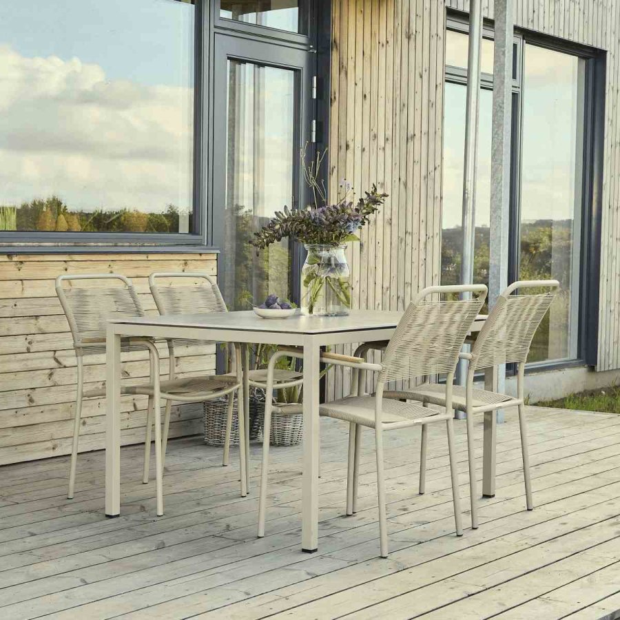 Mandalay Havem�bels�t m. Terra Bord 132 cm og 4 Verona Stole, Taupe