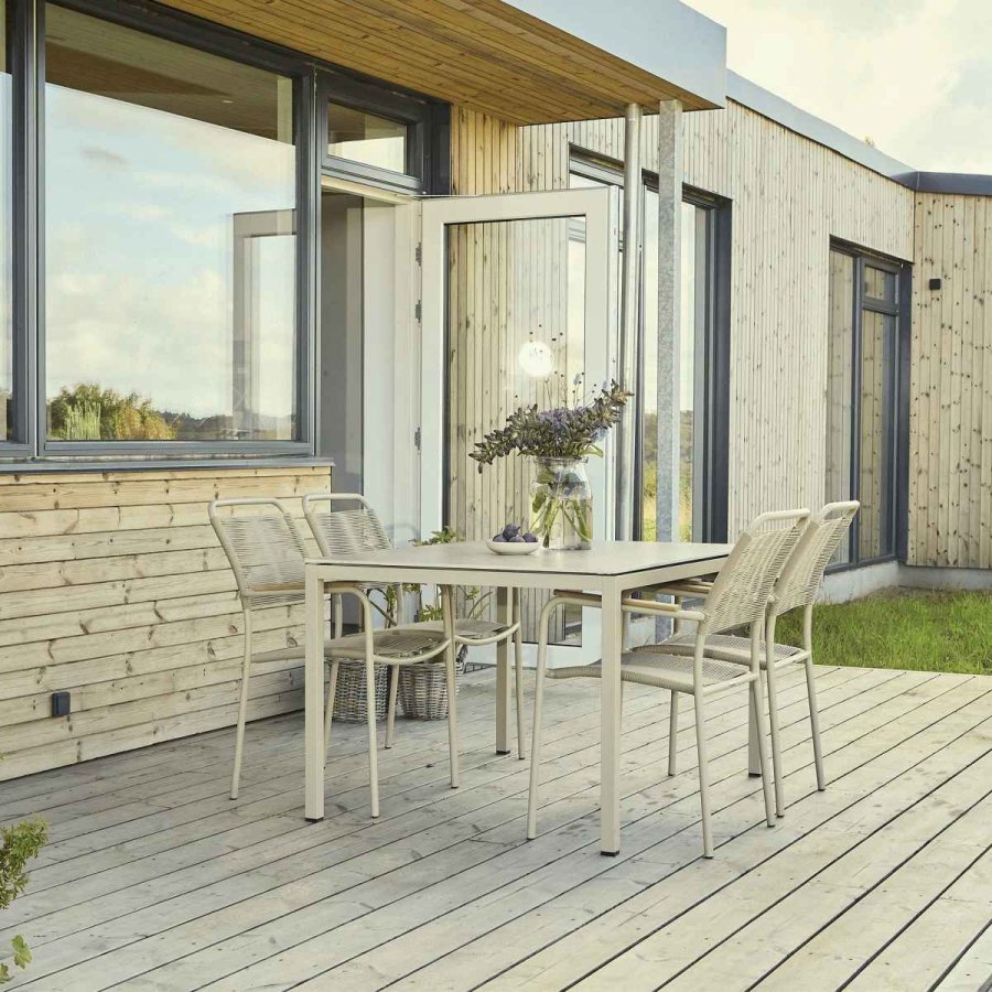 Mandalay Havem�bels�t m. Terra Bord 132 cm og 4 Verona Stole, Taupe