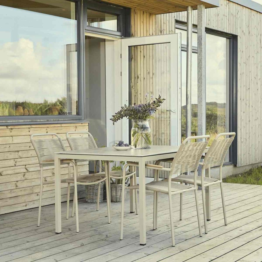 Mandalay Havem�bels�t m. Terra Bord 132 cm og 4 Verona Stole, Taupe