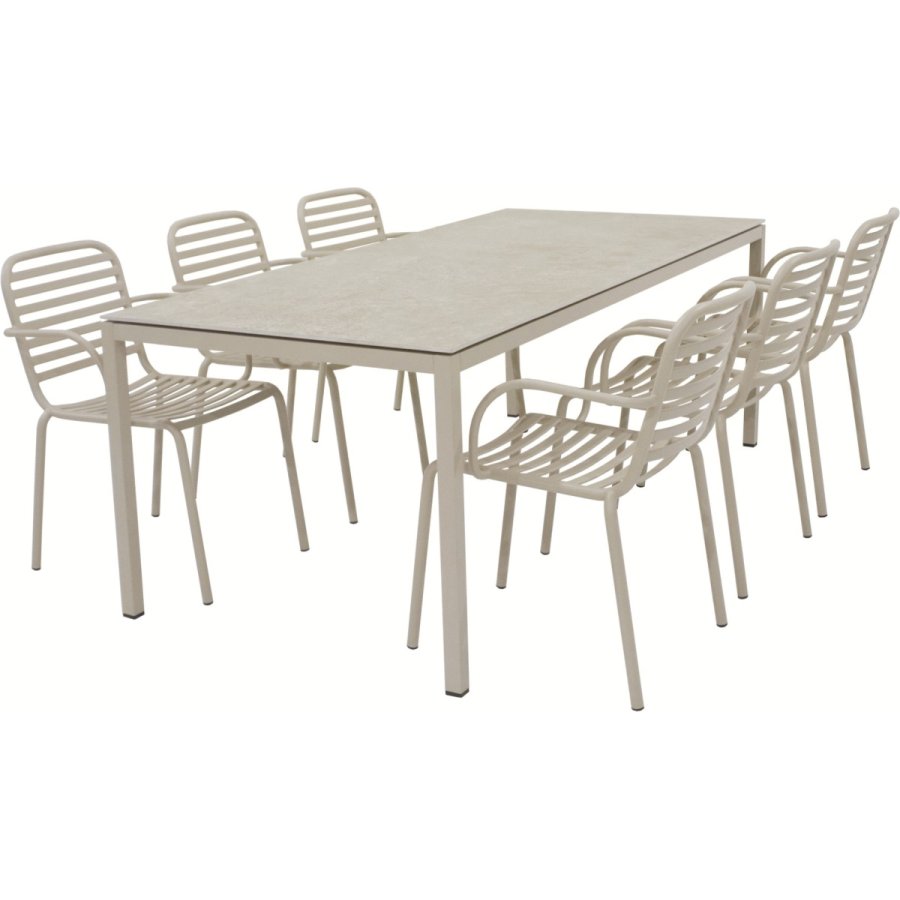 Mandalay Havem�bels�t m. Terra Bord 197 cm og 6 Ivy Pipe Stole, Taupe