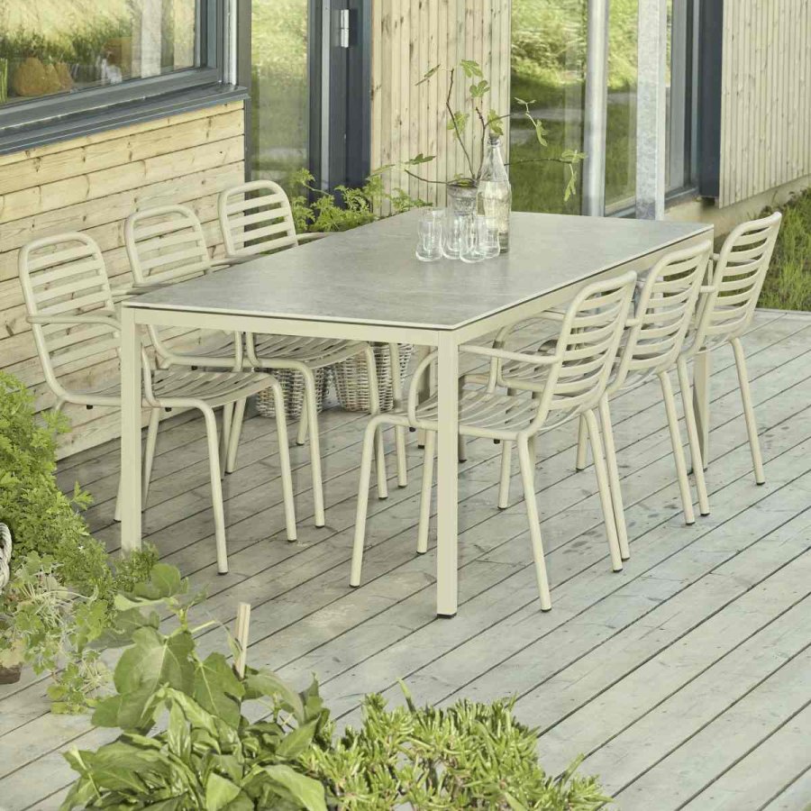 Mandalay Havem�bels�t m. Terra Bord 197 cm og 6 Ivy Pipe Stole, Taupe