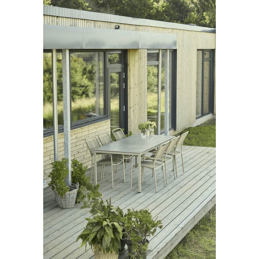 Mandalay Havem�bels�t m. Terra Bord 197 cm og 6 Verona Stole, Taupe