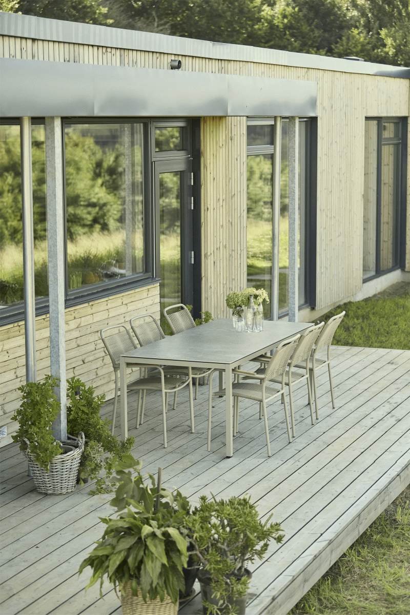 Mandalay Havem�bels�t m. Terra Bord 197 cm og 6 Verona Stole, Taupe