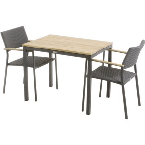 Mandalay Havem�bels�t m. Toscana Bord 65 cm og 2 Siena Stole, Antracit