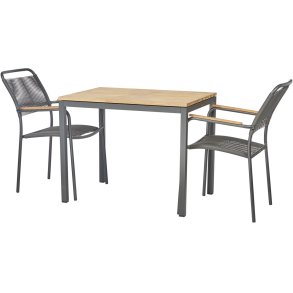 Mandalay Havembelst m. Toscana Bord 65 cm og 2 Verona Stole, Antracit