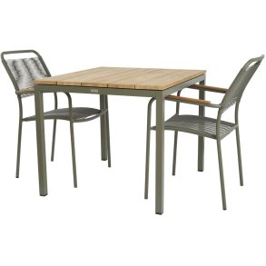 Mandalay Havembelst m. Toscana Bord 82 cm og 2 Verona Stole, Olivengrn