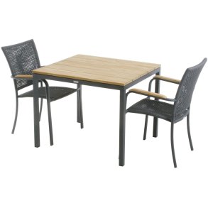 Mandalay Havem�bels�t m. Toscana Bord 82 cm og 2 Ravello Stole, Antracit