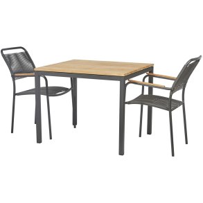 Mandalay Havembelst m. Toscana Bord 82 cm og 2 Verona Stole, Antracit