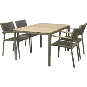 Mandalay Havem�bels�t m. Toscana Bord 132 cm og 4 Siena Stole, Olivengr�n