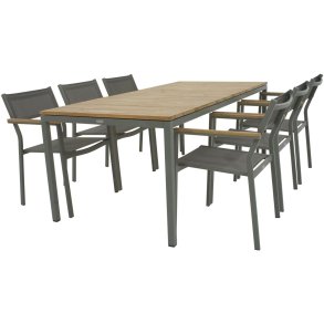 Mandalay Havembelst m. Toscana Bord 197 cm og 6 Elba Stole, Olivengrn