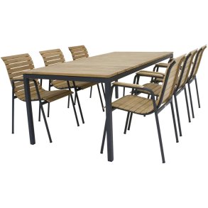 Mandalay Tuinmeubelset met Toscana Tafel 197 cm en 6 Bellevue Stoelen, Antraciet
