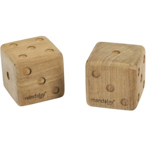 Mandalay Sussex Terninger 2 stk. 8 cm, Teak