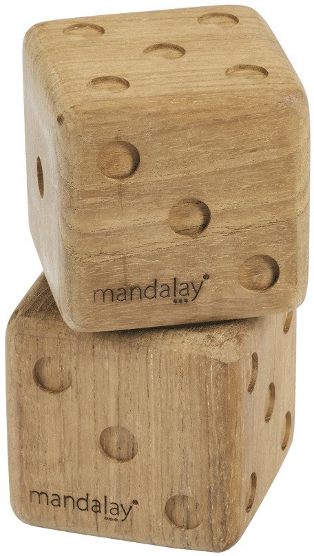 Mandalay Sussex Terninger 2 stk. 8 cm, Teak