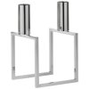 Audo Kubus Line Lysestage H16 cm, Nikkelbelagt