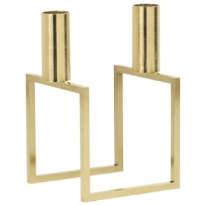 Audo Copenhagen Kubus Line Lysestage H16 cm, Guldbelagt