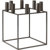 Audo Kubus 8 Lysestage H29 cm, Bruneret Kobber