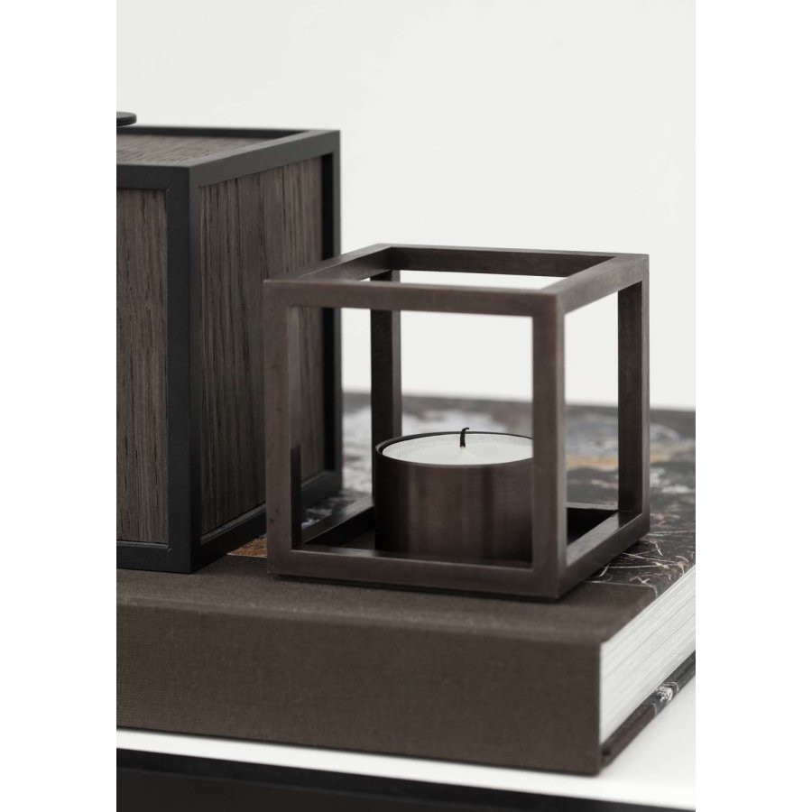 Audo Kubus T Lysestage H7 cm, Bruneret Kobber