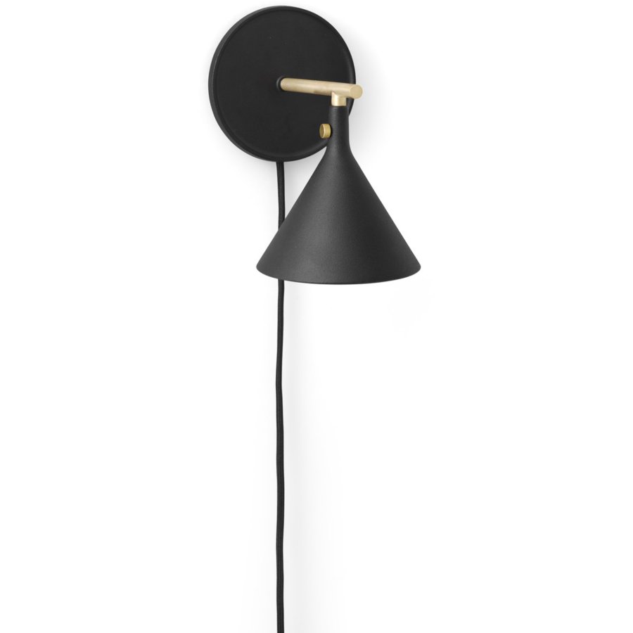 Audo Cast Sconce Wandlampe mit Diffusor Dimmbar, Schwarz