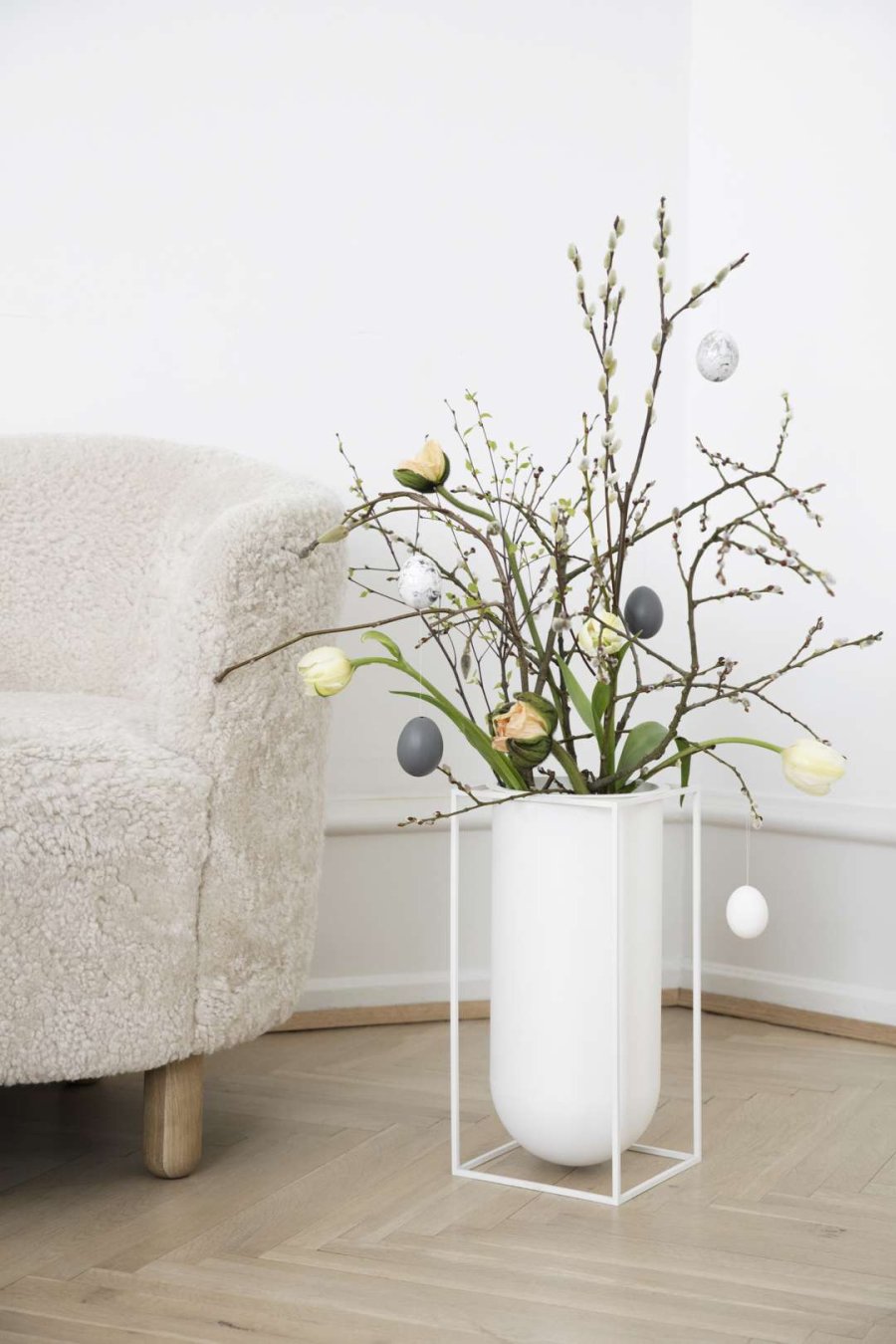 Audo Kubus Nolia Vase H40 cm, Hvid