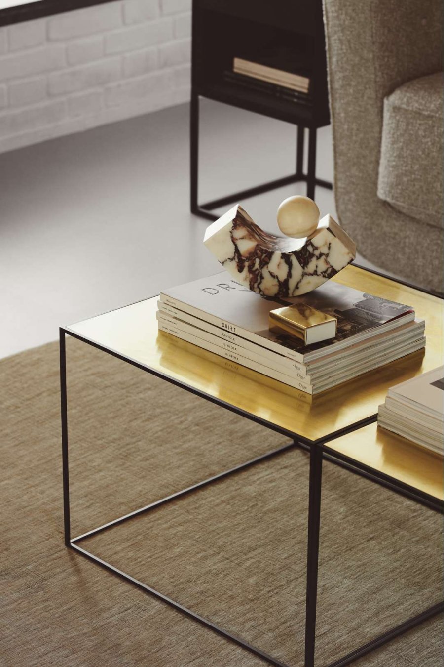 Audo Kubus Etui til T�ndstikker 7,10 cm, Guldbelagt