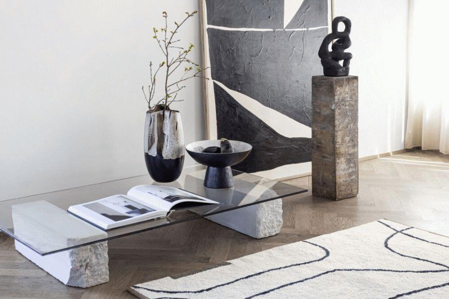 Mette Ditmer By Hand Schale mit Fuß H20cm, Off-White
